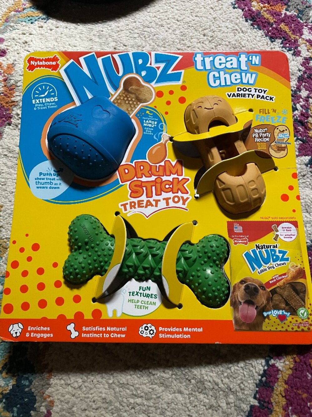 Nylabone Nubz Treat 'n Chew Dog Toy Variety Pack